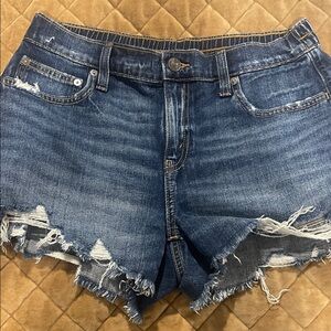 Aerie Blue Distressed Jean Shorts